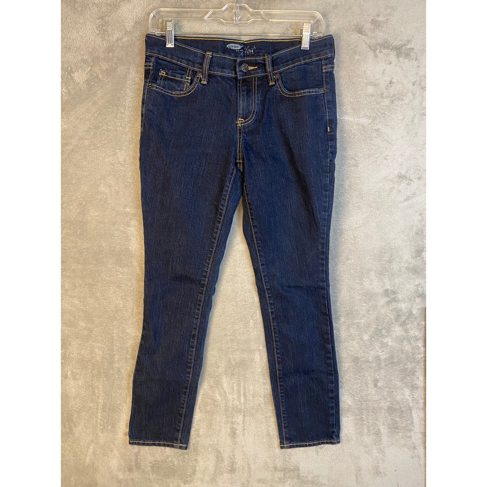 Old Navy The Flirt Jeans Women 4 Short Skinny Dark Wash Stretch EUC